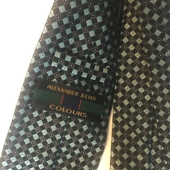 Alexander Julian Gray/Blue Silk Tie - Picture 2 of 5